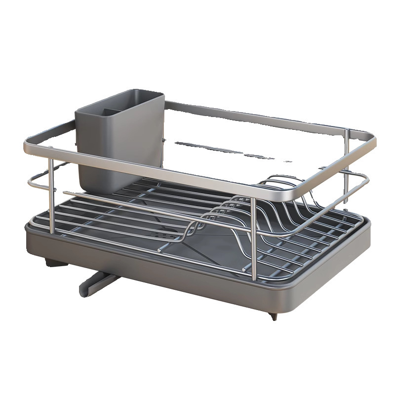 Estante de almacenamiento de platos, fregadero de drenaje de agua, estante de almacenamiento de platos, estante de cocina, mostrador de platos, palillos, armario de platos, recipientes de cocina, recolección de agua de alta media