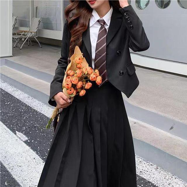 Academy style suit dress 2024 spring and autumn new net red fried street interview JK uniform suit coat women