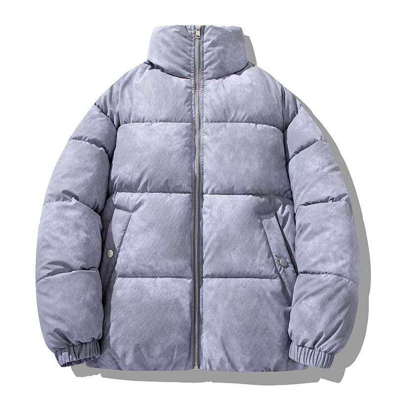 PU Leather Cotton-padded Clothes For Men And Women, Loose Cotton-padded Jackets, Bread Clothes, Stand-up Collar Jackets For Men_viptrois.com