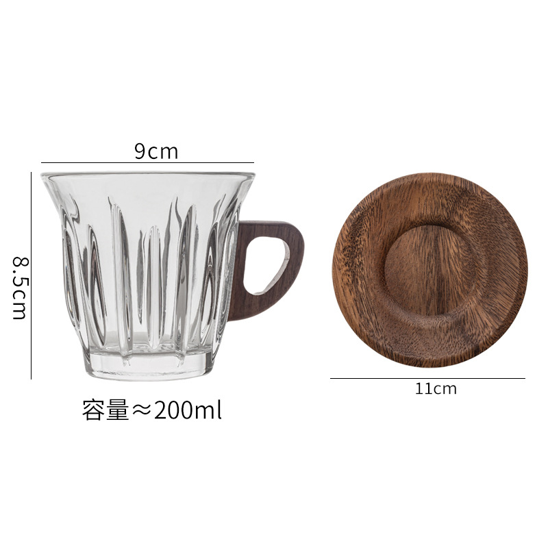 Transfronterizo sucio taza de café blanco australiano exquisito vidrio casero italiano taza de latte set de nuez