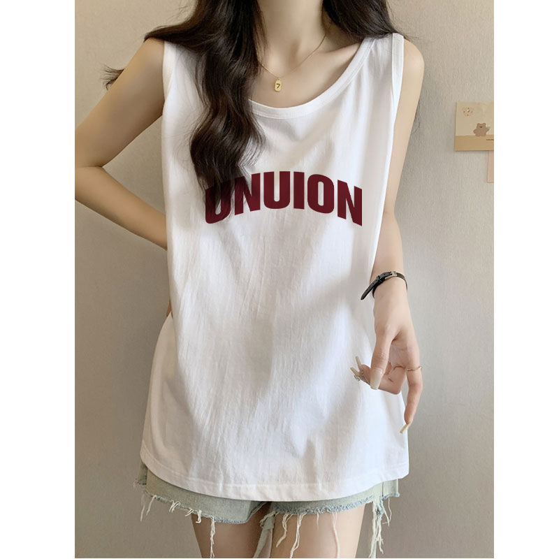 American Style Vest Women's Summer Thin Sleeveless T-Shirt Design Sense Niche Loose Outer Wearing Sports Camisole Top