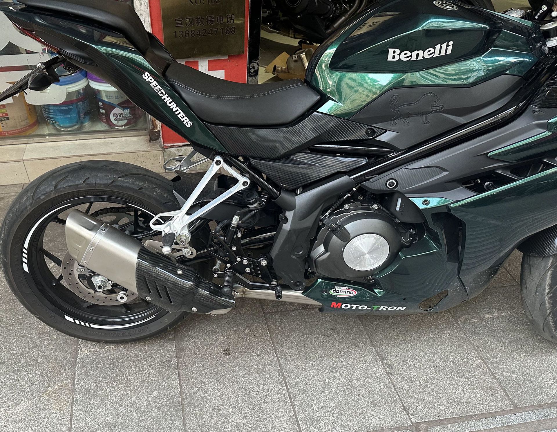 Benelli Tornado 302R Hurricane 252R Modified with Scorpion Sc Ar Silencer Exhaust Pipe in the Middle Section