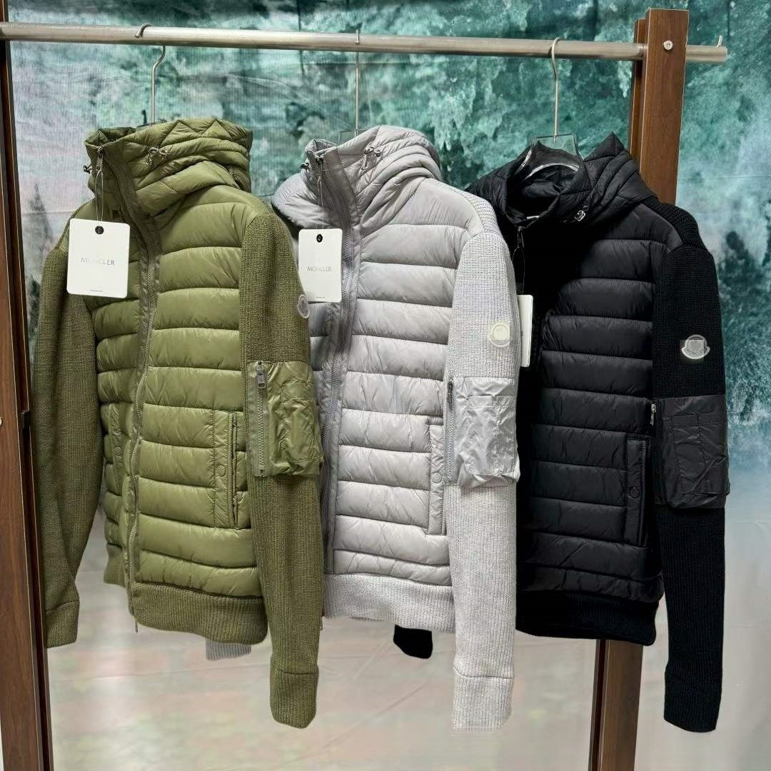 《Poison House In-Stock》Correct Version M-Brand 24 Men's Down Jacket with Knitted Hooded Cardigan and Padded Cotton Outerwear