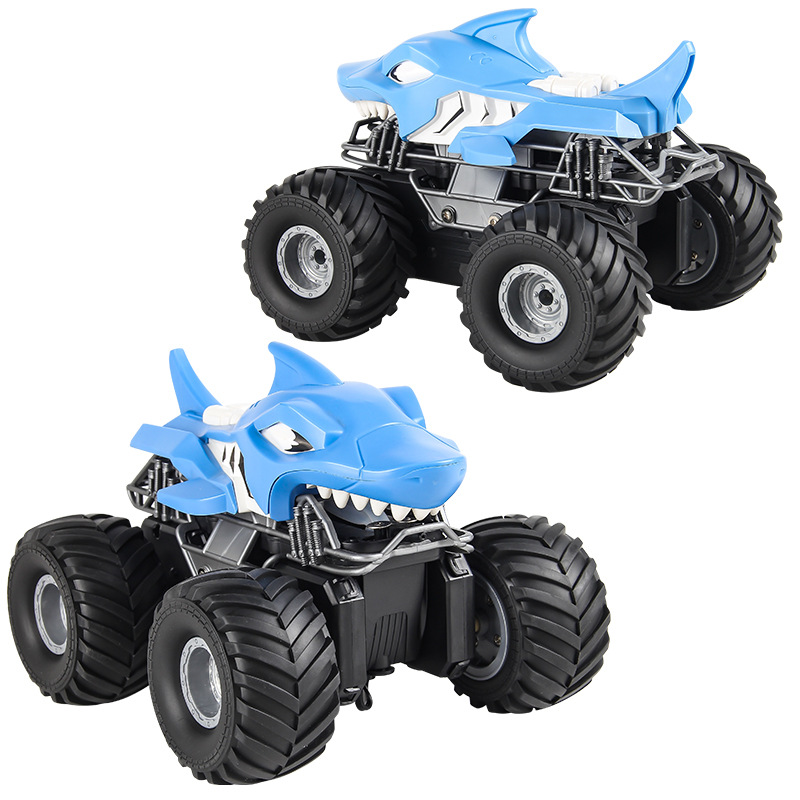 2.4G control remoto carro de acrobacias de dinosaurios anfibios con inyección automática de agua de chorro de agua de control remoto único juguete de tiburón