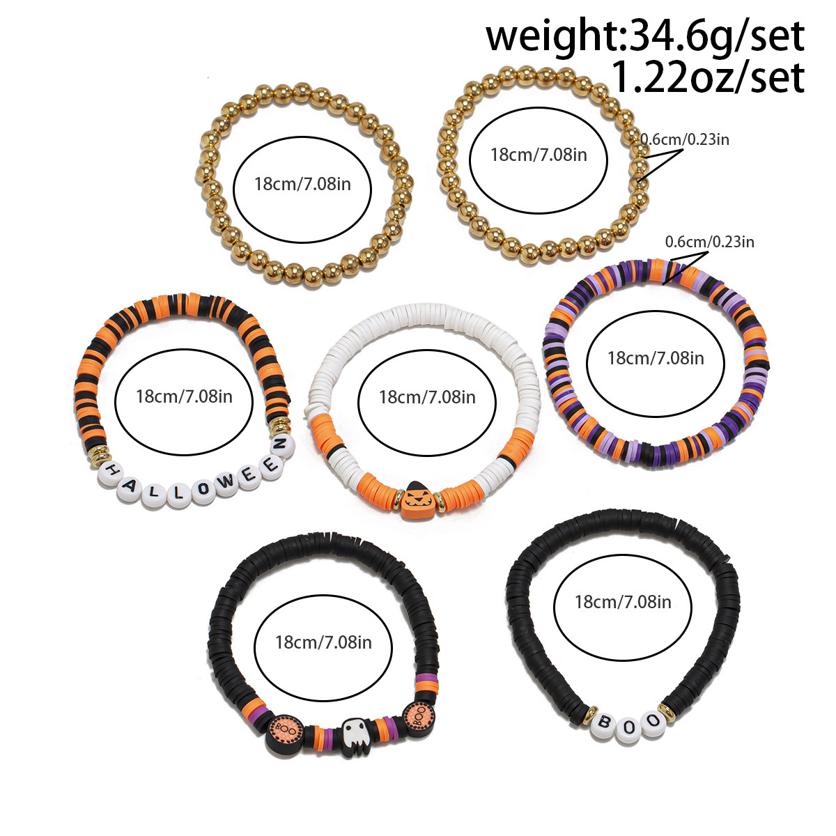 21g Weight Alloy Pendant Material Bracelets Classification CCB, Arylic, soft clay Chain Material 1 Set Quantity Festival Occasion CCB, Arylic, Alloy Material Halloween Festival Pumpkin, Bat, Ghost Pattern Women's Gender Beaded, Enamel Design Funny Style Funny Pumpkin Bat Ghost CCB Arylic Alloy Beaded Bracelets Wholesale 40