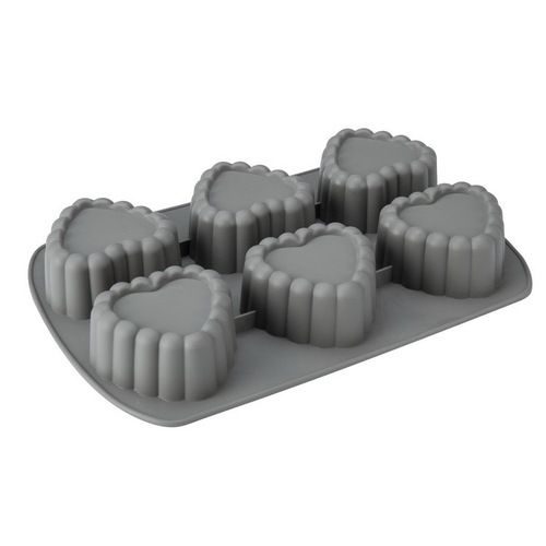 Heart-shaped 6-link silicone cake mold DIY baking tools love flower jelly dessert pudding mold candle mold