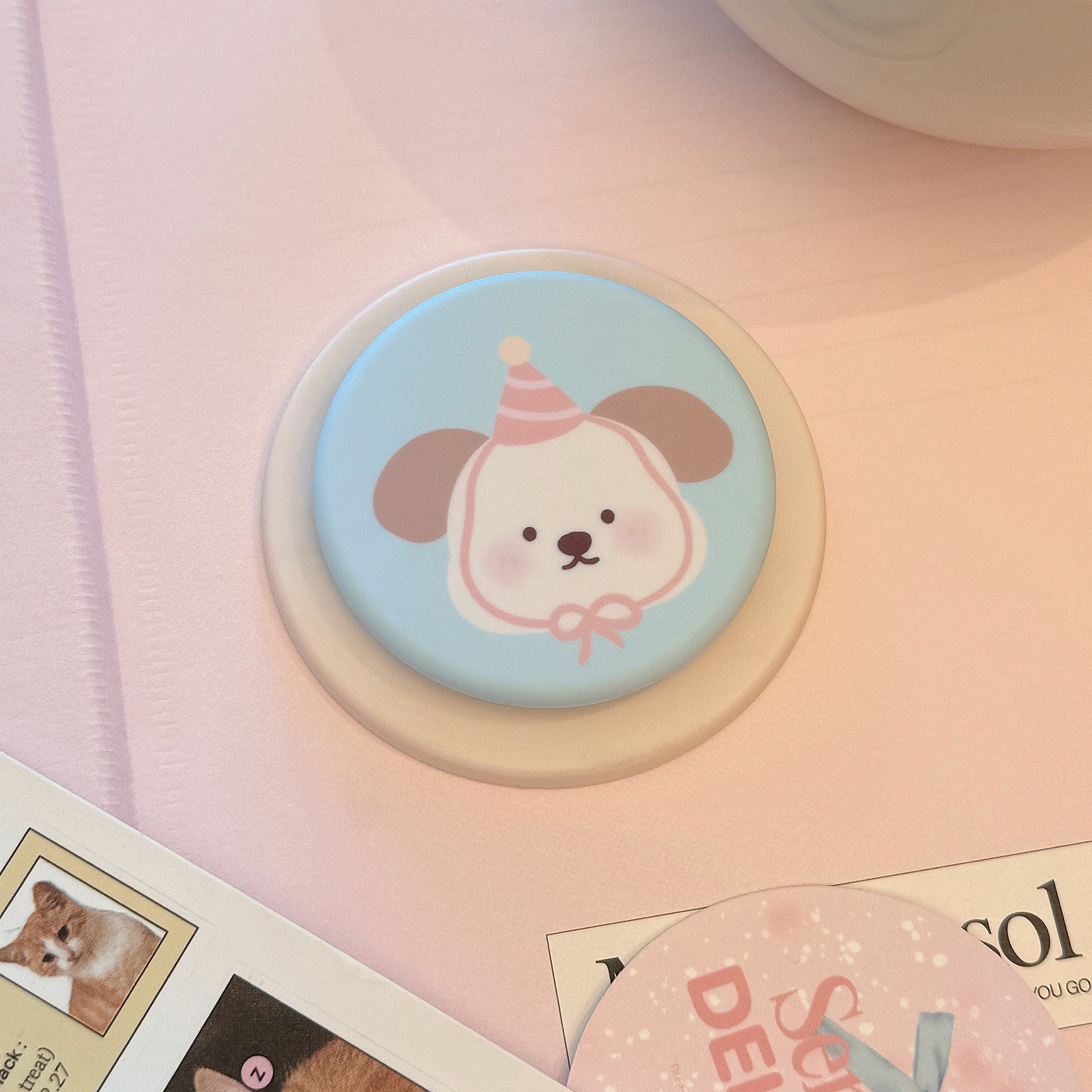 Dibujos animados de nicho para Magsafe soporte magnético película pequeño animal soporte de airbag de teléfono móvil retráctil portátil