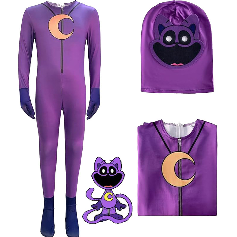 Halloween PoppyPlayimecos Bobby Kids Game Costume Smiley Cat Costume Bobby Tight Costume