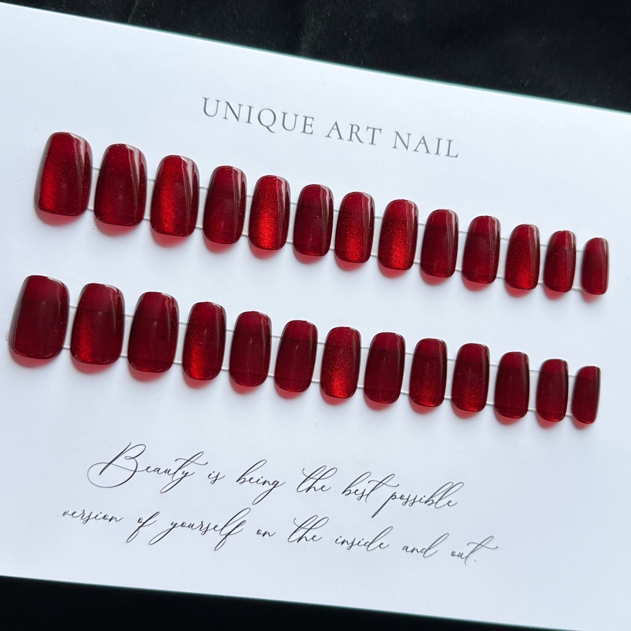 Use manicura-Parche de manicura de desgaste de ojo de gato de belleza de coche hecho a mano de longitud media