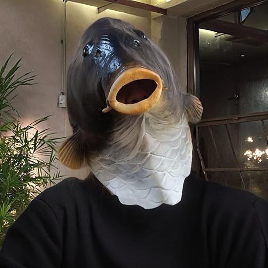 Divertido animal arenque tocado máscara mascarada transmisión en vivo divertido tocado de látex espectáculo de fiesta de Halloween