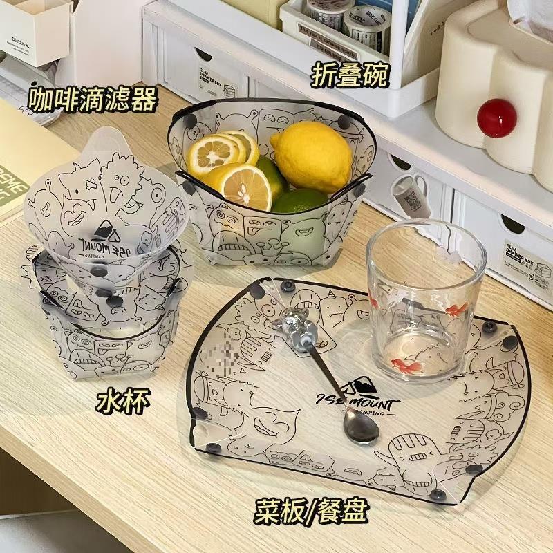Cartoon travel tableware for traveling for camping