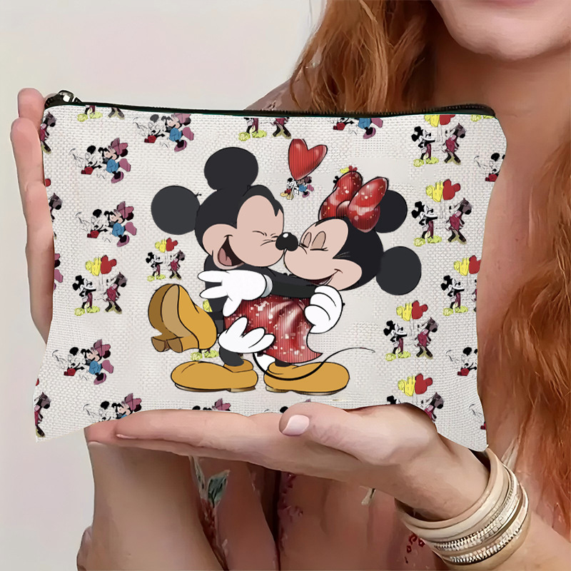 Amazon bolsa de maquillaje transfronteriza impresión doble cara Mickey Mouse gran capacidad bolsa de cremallera bolsa de lavado al por mayor