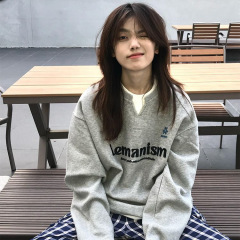 美式潮牌假两件卫衣女2025秋季新款宽松设计感刺绣球衣男女款上衣