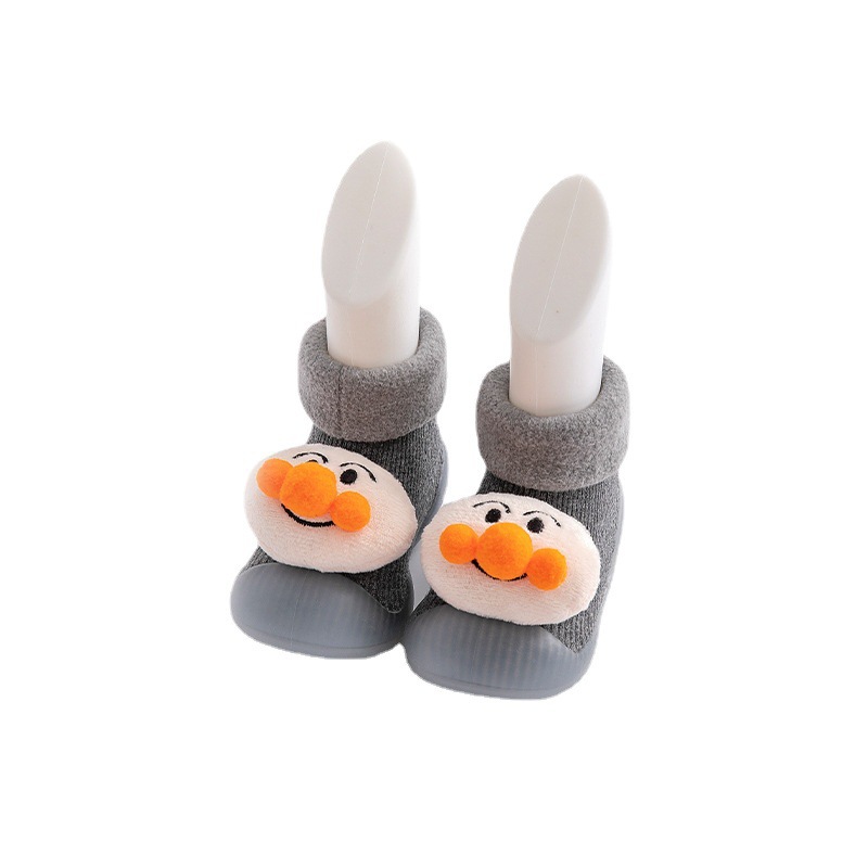 Zapatos de piso de interior para bebés calcetines de invierno zapatos calientes para niños de otoño y invierno dibujos animados gruesos calentados