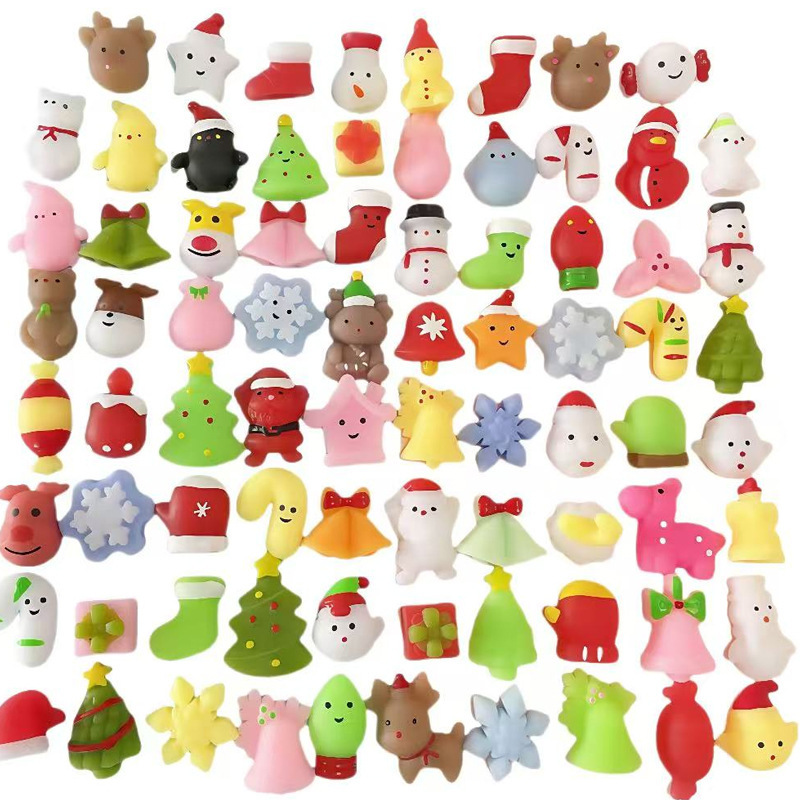 新しいクロスボーダークリスマス団子スクイーズとピンチTPRソフトプラスチックサンタクロース雪だるま減圧おもちゃセット|undefined