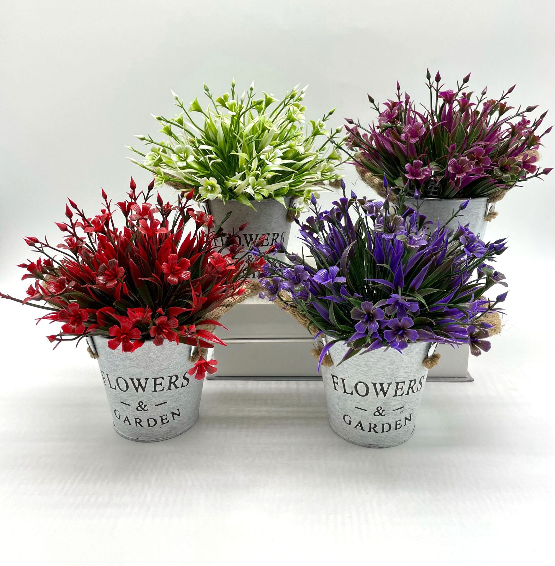 Simulación de plantas verdes, retro creativo, barril de hierro forjado nórdico, planta falsa, planta en maceta, decoración de oficina, bonsai decorativo de plástico