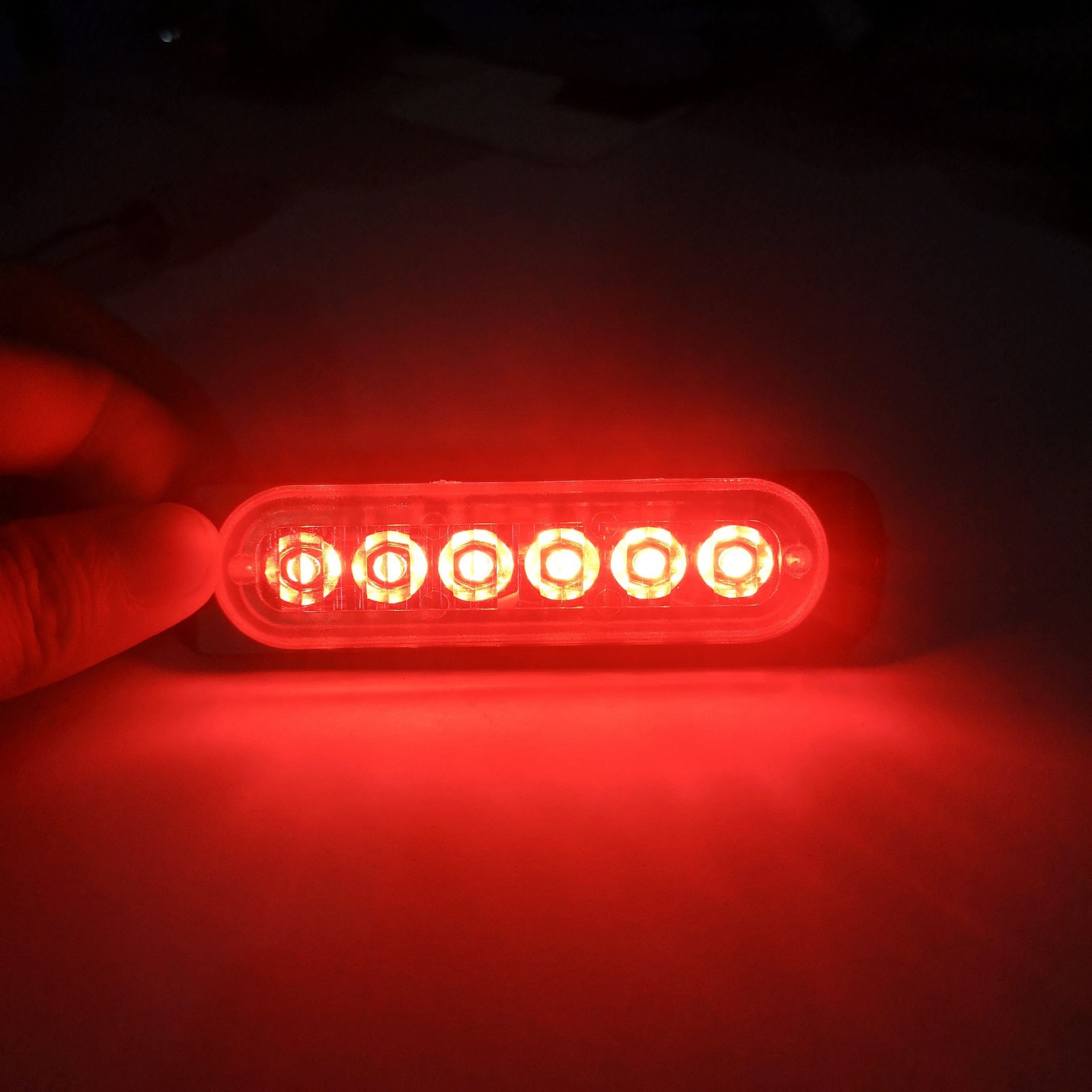 Hot-selling car led 6 light ultra-thin warning light side 12-24v work light day running light always bright turn signal
