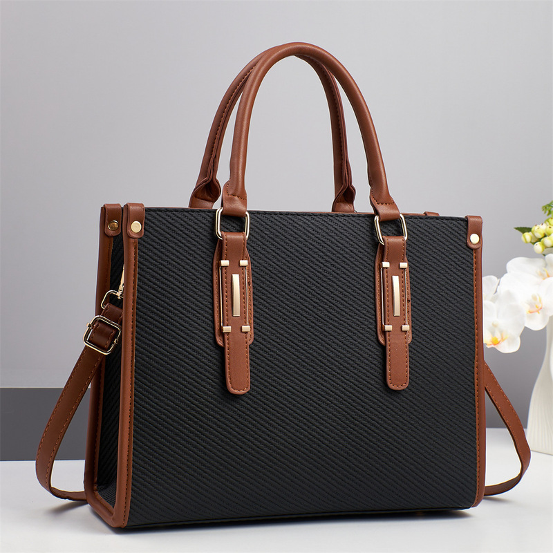 2025 Large Capacity Tote Bag Commuting High-End Women's Handbag New Business Versatile Contrast Color Bag Women
