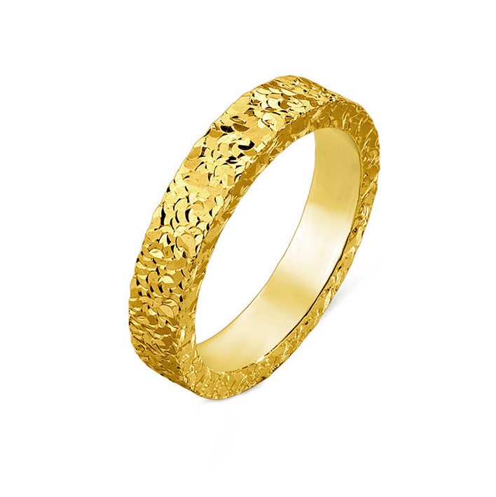 Anello aperto da donna in oro, stile fresco, super lucido, con effetto ghiaccio tritato, in offerta speciale, lusso leggero._voghion.com