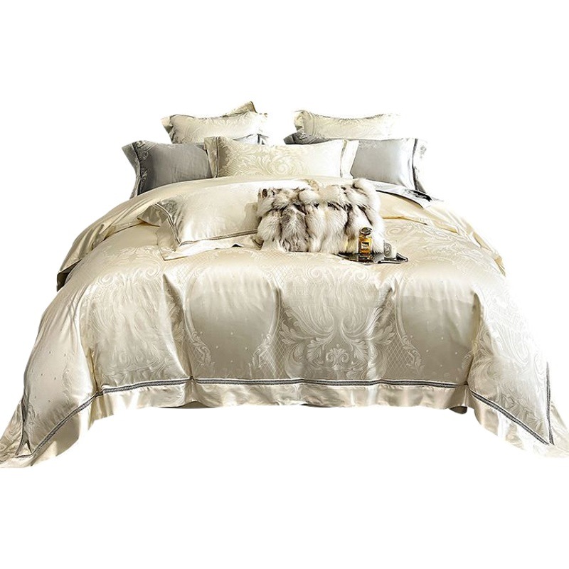 高豪華120sシーツ4点セット綿綿綿布団カバー高精密錦織ベッド用品