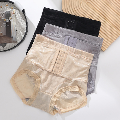 [Slim Clothes Welcome] Breathable mid-waist buttoned tummy control underwear, hip lifting and shaping postpartum waist and hip shaping body shaping pants