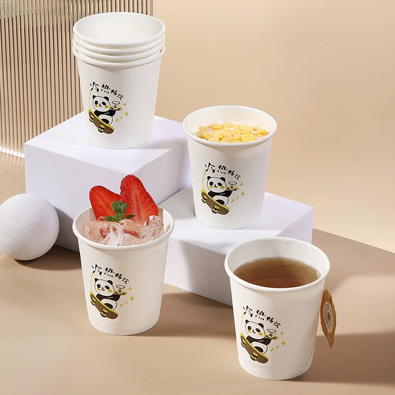 Lexiang Paper Cup Disposable Paper Cup Home Office Hot Drink Cup High-temperature Resistance Paper Cup