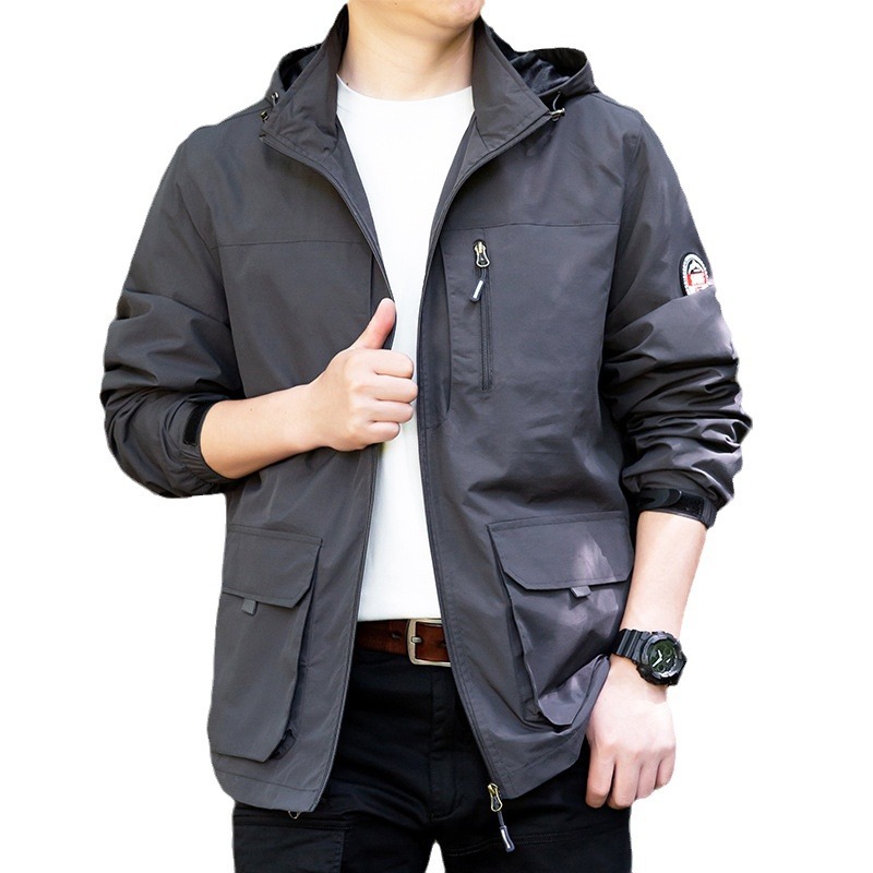 Cross-border Aliexpress vestir de asalto para hombres, abrigo deportivo ventilado al aire libre, chaqueta grande para hombres, chaqueta abierta