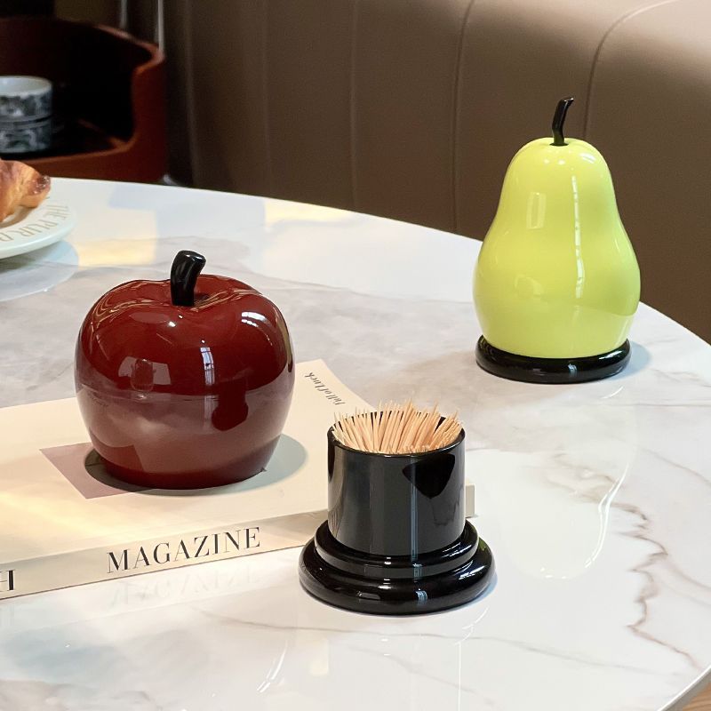 New Style Apple Pear Toothpick Holder, Household Cotton Swab Box, High-End Cute and Creative Design, High-Quality Dental Floss Box, Toothpick Storage Box