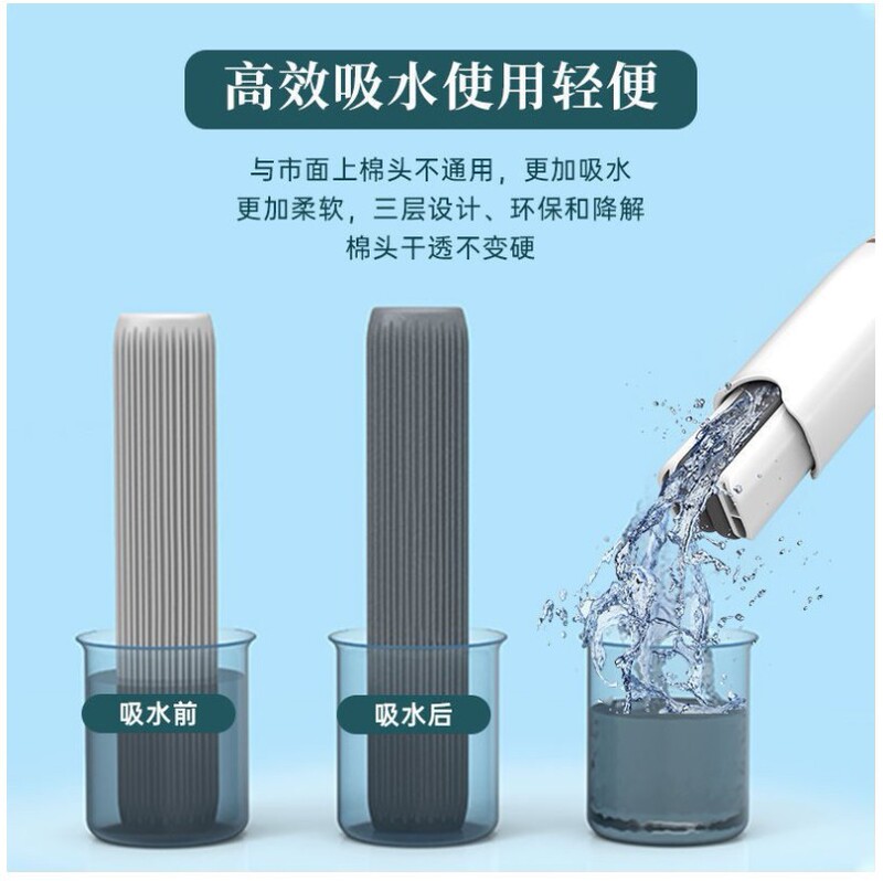 Mini Mop Portable Indoor and Outdoor Water Absorbent Rubber Cotton Car Tea Table Glass Screen Wipe Hand-free Mop