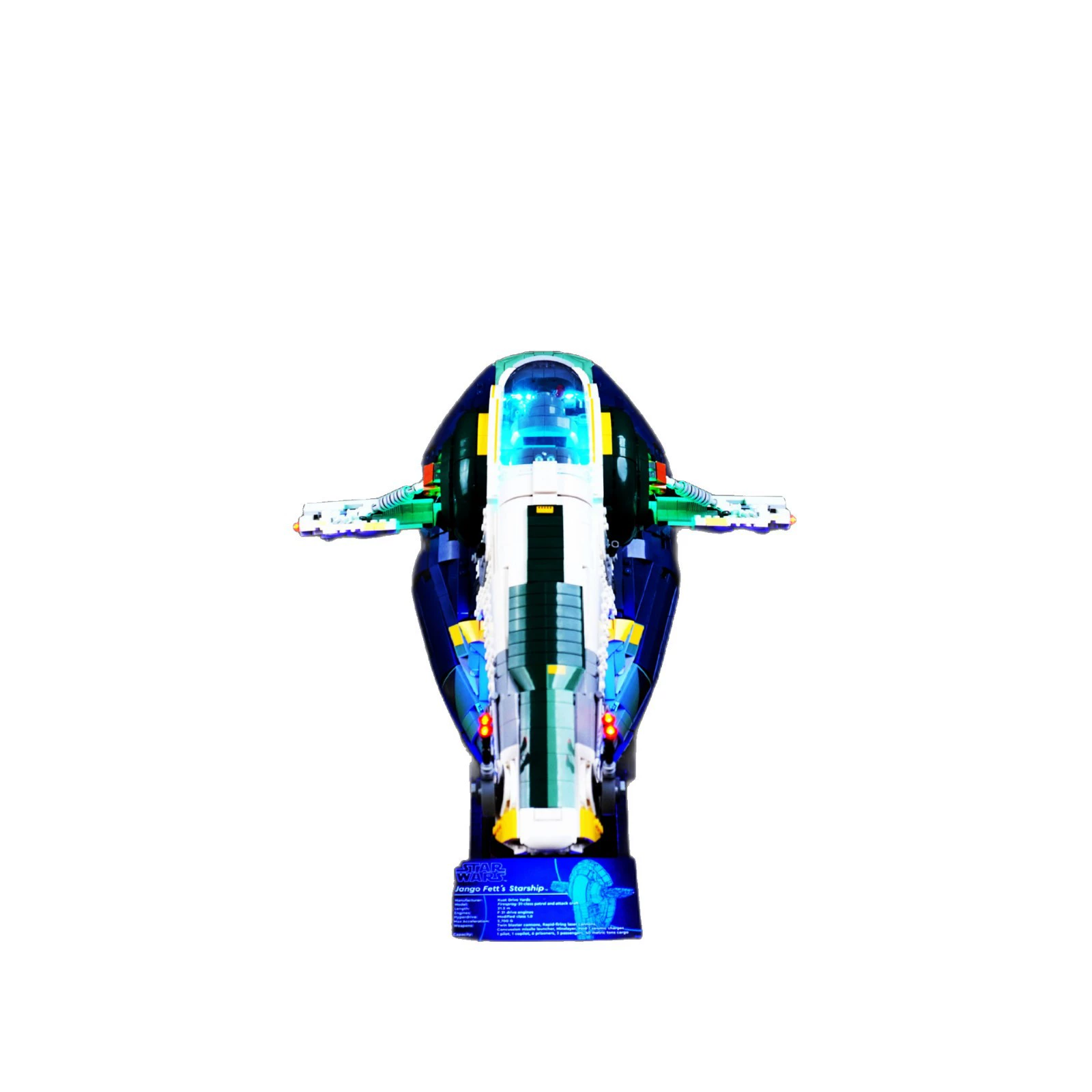LW строительный блок с подсветкой совместим с LEGO Star Wars 75409 Jango Fett звездолет пульт дистанционного управления подсветка