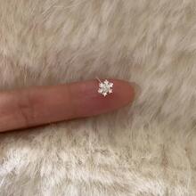 雪花耳钉女轻奢小众设计感微镶锆石冬天小雪花耳饰圣诞节饰品2025