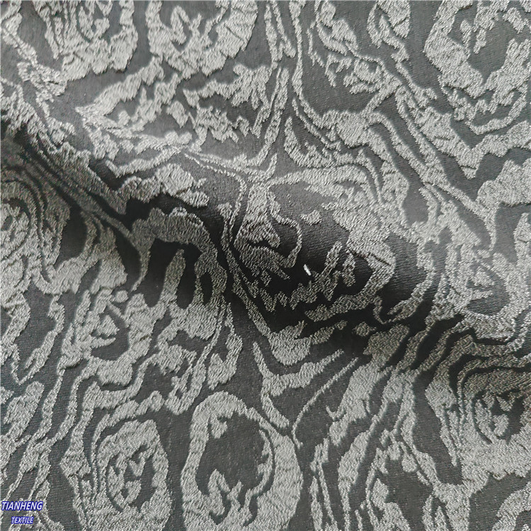 秋冬人丝 泡泡皱感玫瑰花提花  时装女装外套连衣裙服饰面料现货