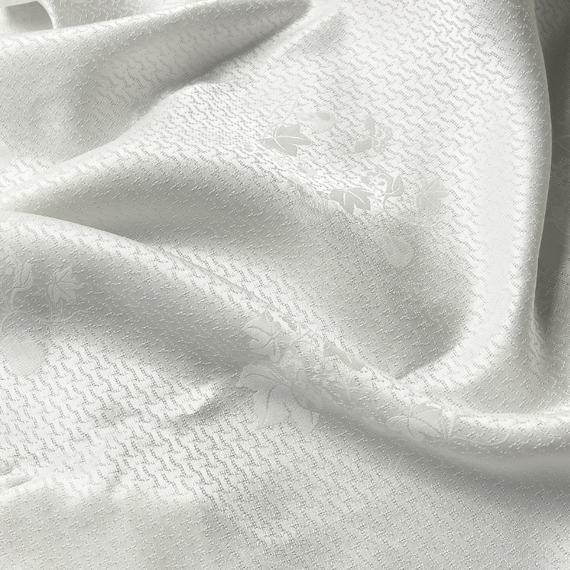 Fabricante de seda real Jacquard fuente de flores de calabaza procesamiento personalizado popular vestido de moda FD6556