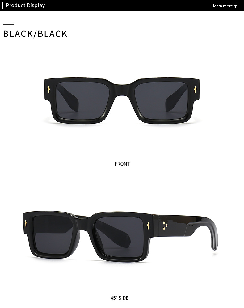 60g Weight Full Frame Glasses Structure Sunglasses Classification Retro Classic Style Solid Color PC UV400 Protection Square Full Frame Women's Sunglasses