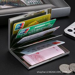 2024新型磁気防止金属カードの盗難防止多機能財布シンプル高級ステンレスカードカバー男性卸売り女性