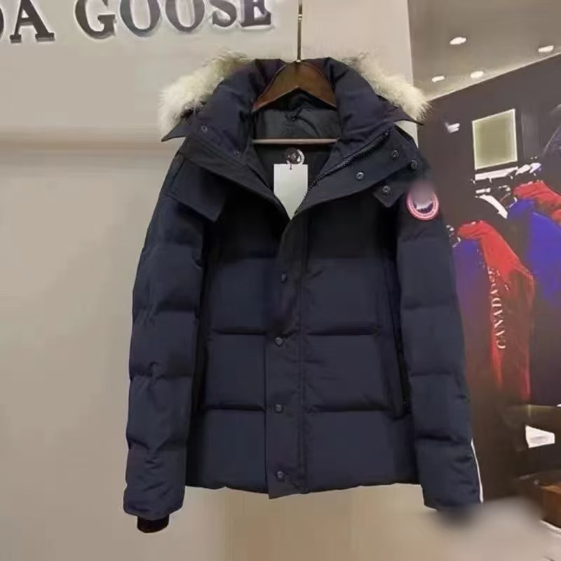 Cross-border Gooseの新しい高級ファッション多用途厚手のフード付き暖かい防風ジャケット、男女カップル向け、綿入り|undefined