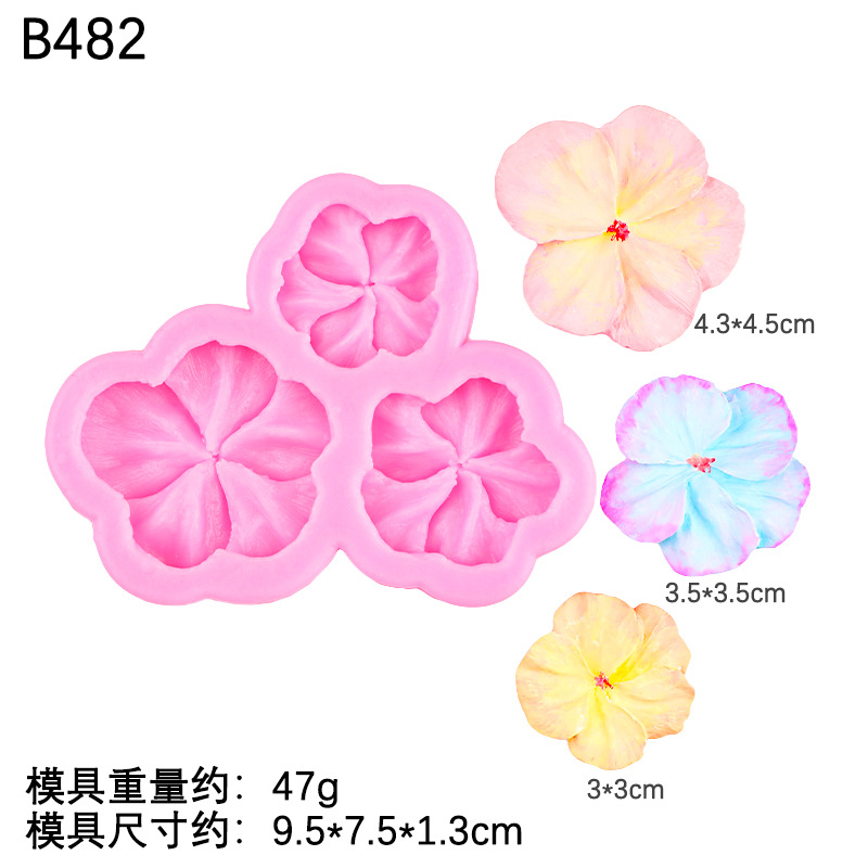 Flor fondant Frangipani Molde de silicona Decoración de pastel de hojas Mousse de chocolate Molde de fondant Molde de yeso de aromaterapia