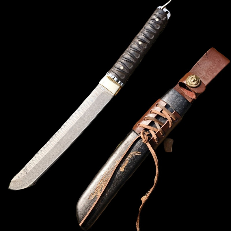 나무 칼집을 가진 사무라이(다마스커스 강철)