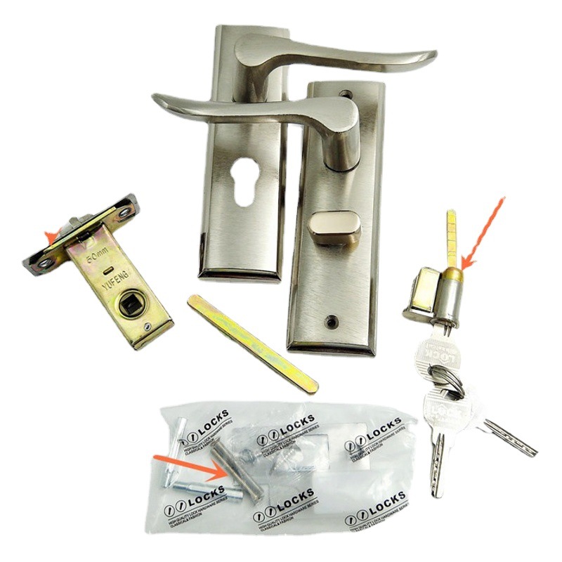 140 agujero distancia baño puerta de madera interior cerradura de la puerta baño cerradura de la puerta aleación de aluminio sola lengua cerradura con llave