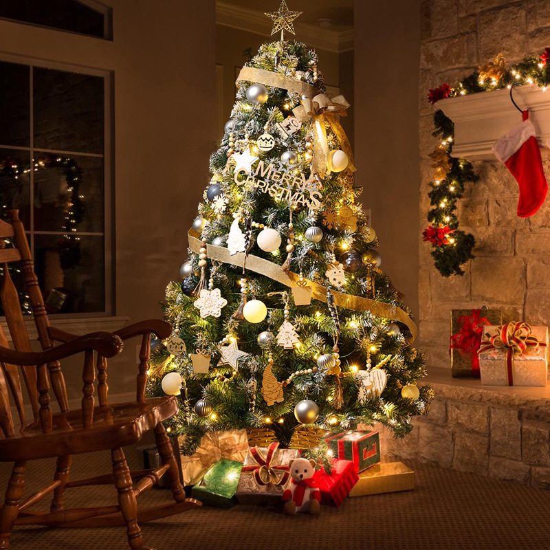 Navidad árbol de Navidad blanco adesivo conjunto de decoraciones 1.2 / 1.5 / 1.8 / 2.1 / 2.4m decoración de diseño de ensueño