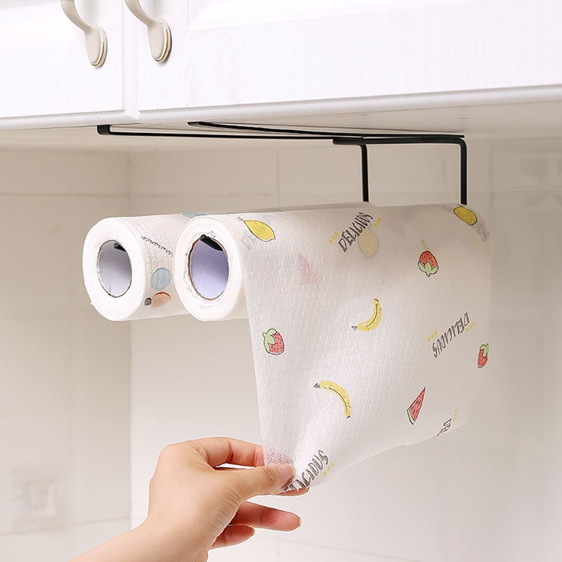 Kitchen tissue shelf home cabinet free punching rolls bracket