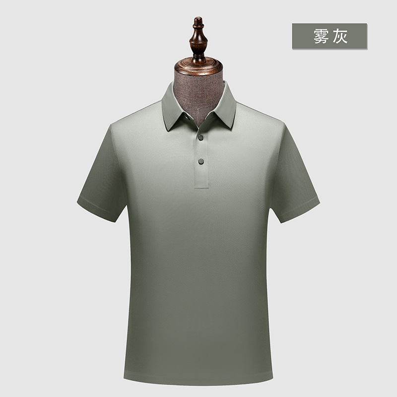 Brocado a cuadros amoníaco sin costuras 5A antibacteriano color sólido cuello de segundo nivel camisa de polo logotipo impreso personalizado ropa de trabajo de secado rápido overoles