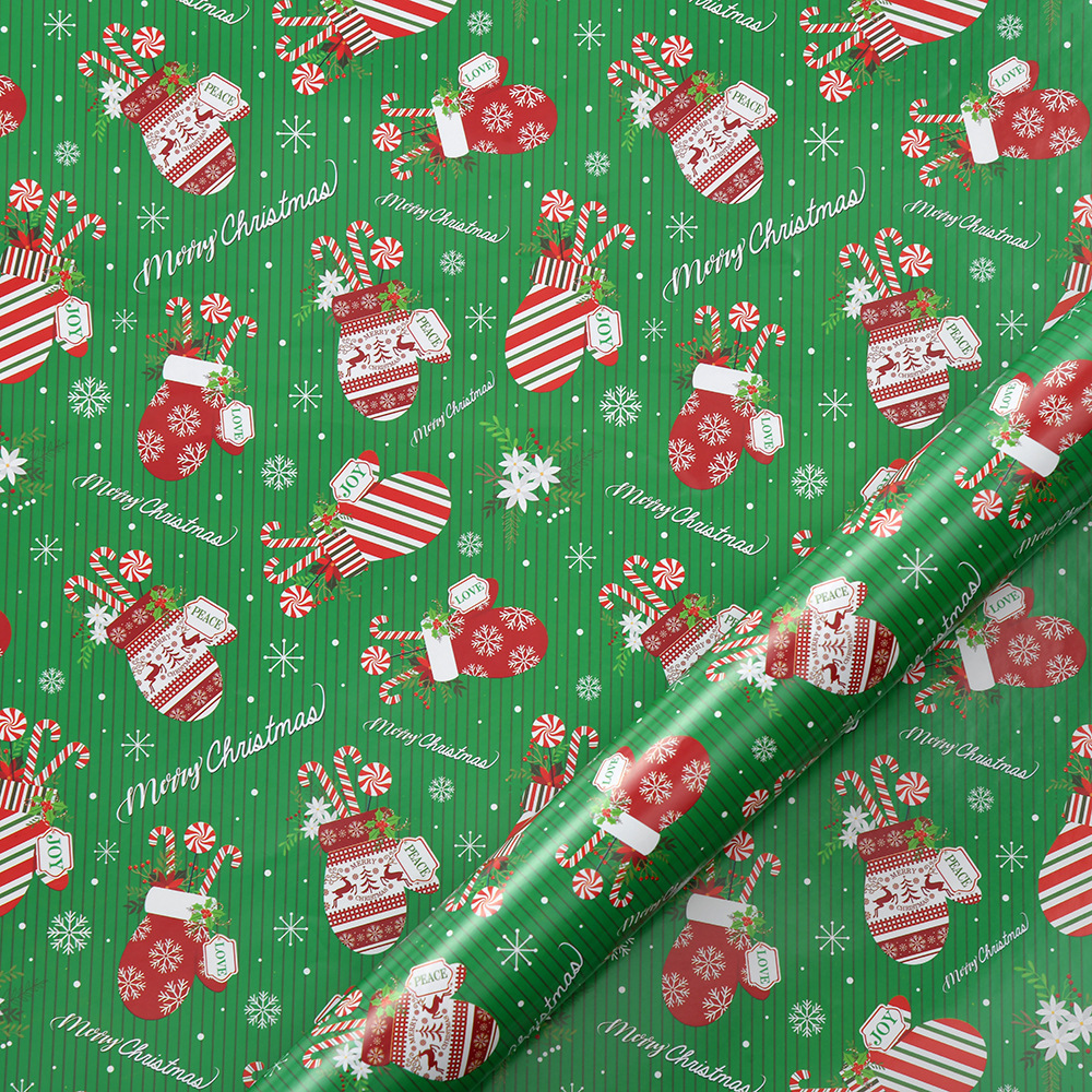 Nuevo papel brillante de bronce transfronterizo papel de embalaje de regalo de Navidad Papá Noel dibujos animados árbol de Navidad diy papel de regalo