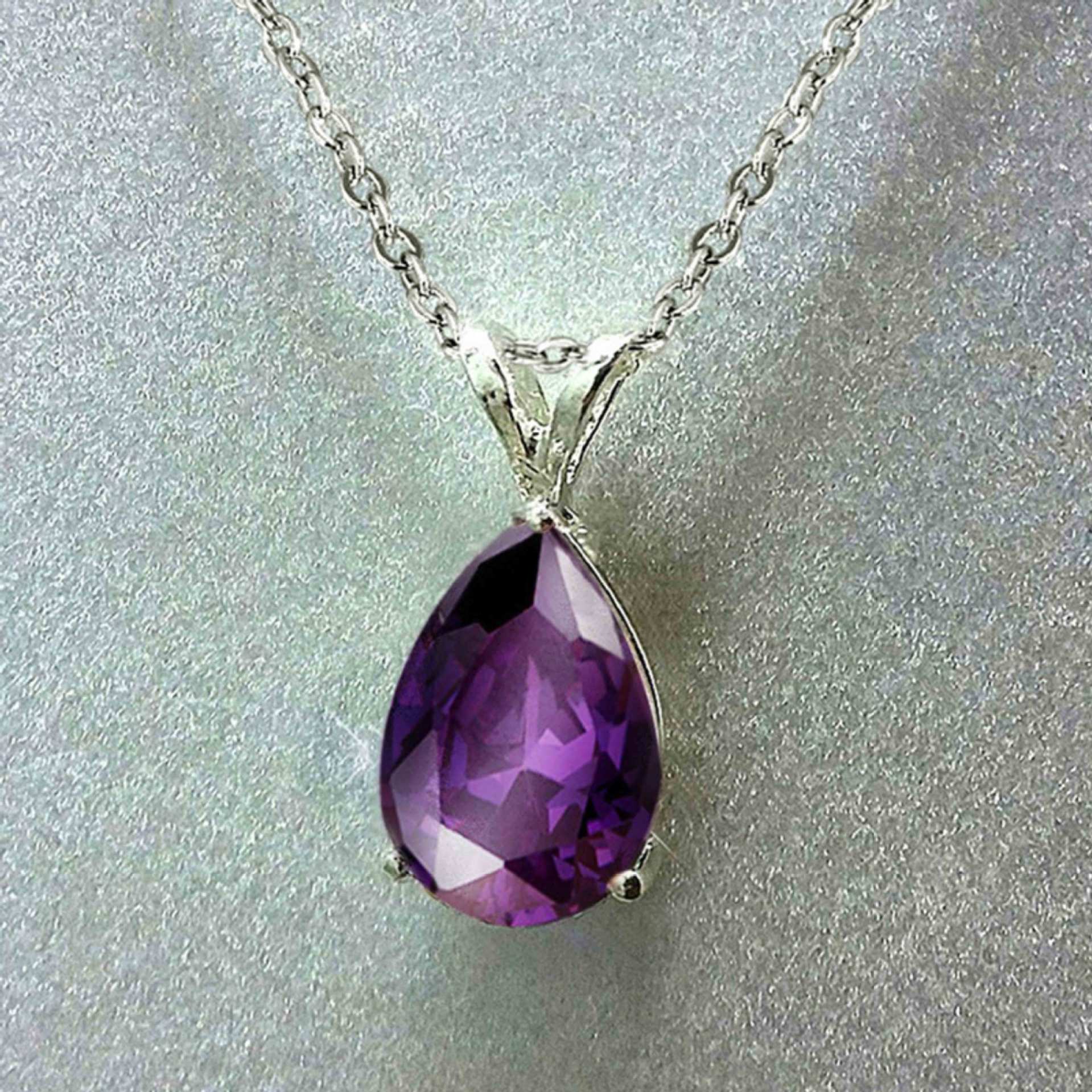 Cross-Border New European and American Fashion Teardrop-Shaped Necklace, Stylish and Simple Design with Diamond Inlay Pendant, Women's Necklace Wholesale