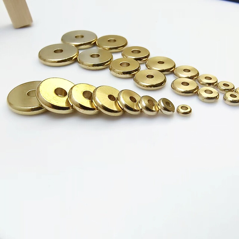 Solid Flat Brass Primary Color Spacer Plain Surface Flat Abacus Bead Spacer DIY Necklace Play Accessories Spacer Gasket