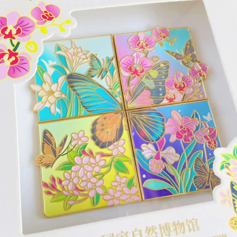 东魅好运彩蝶冰箱贴热带蝴蝶发光冰箱贴文创冰箱贴景区礼品批发|undefined