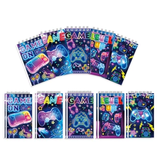 跨境新款彩色游戏记事本学生随身线圈本游戏主题日记本迷你记事本