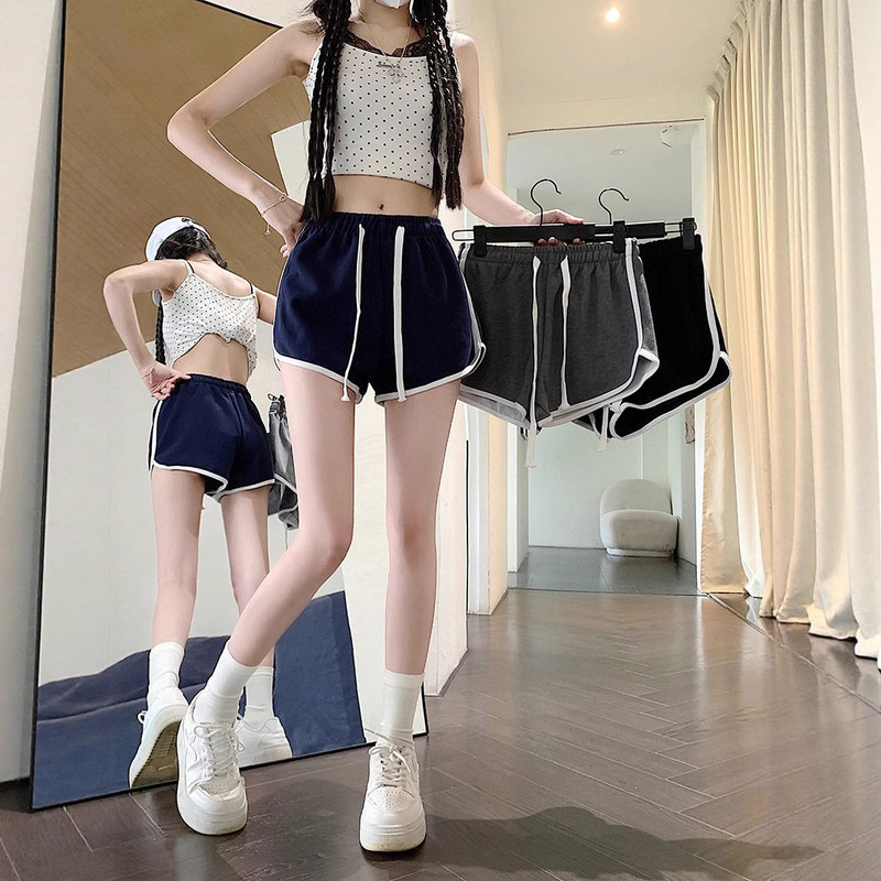 American Style Mini Cotton Sports Shorts for Women Summer Elastic Waist Casual High Waist Versatile Yoga Home Three-Point Hot Pants for Women American Style Mini Cotton Sports Shorts for Women Summer Elastic Waist Casual High Waist Versatile Yoga Home Three-Point Hot Pants for Women