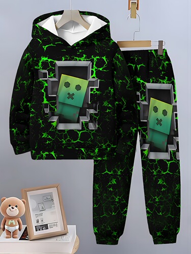 6-piece set boys' fashion 3D, football star casual crew neck sweaters for spring and autumn long sleeve sports shirts