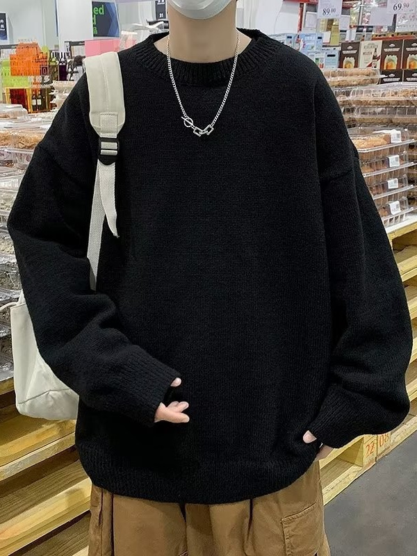 Moda coreana otoño e invierno suéter grueso hombres suéter suelto japonés invierno ins estilo Hong Kong abrigo de suéter perezoso